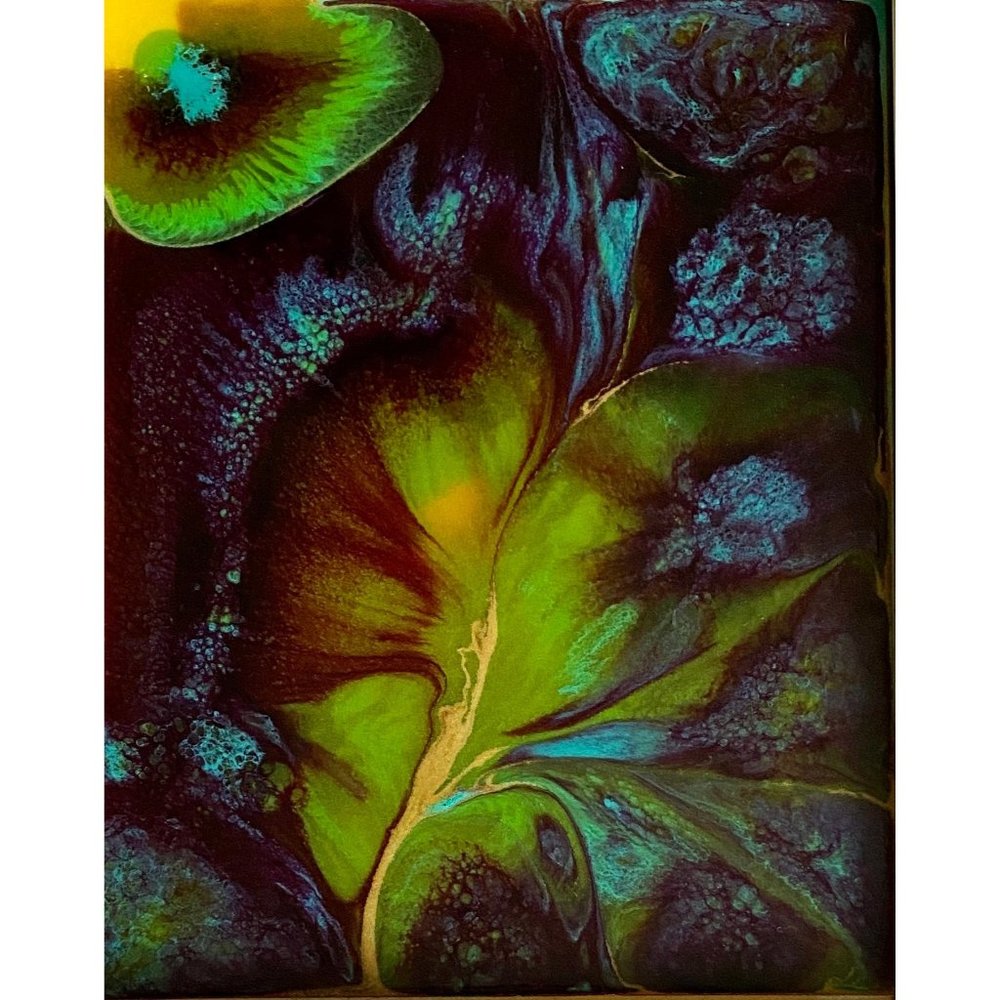 Original Art “Wine Tree” Resin Artwork Painting by Tristina Dietz Elmes 10”x12”